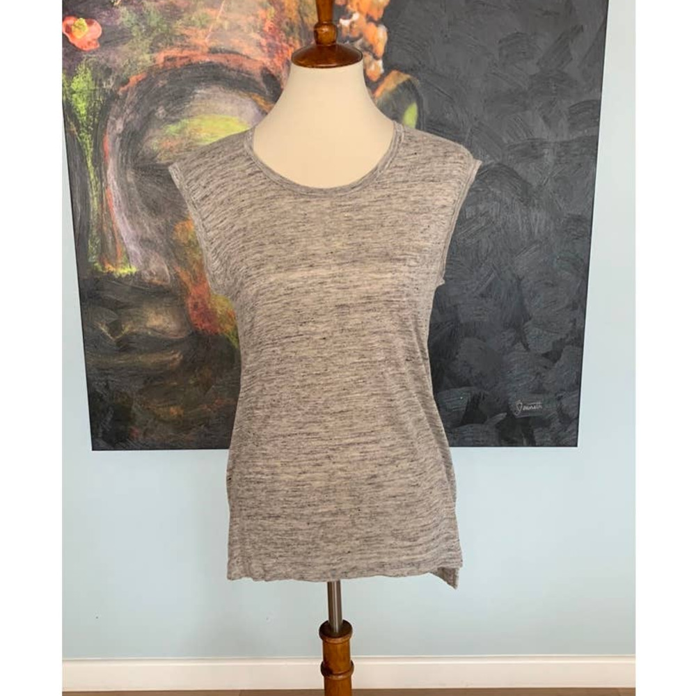 Madewell Gray Cap sleeve Crew neck Top Size M